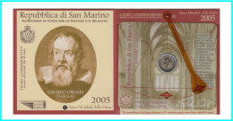 San Marino 2 Euros Conmemorativos 2005 Galileo Galilei Coin Card - Altri & Non Classificati