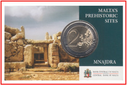 Malta 2018 2 € Euros Moneda Coin Card Templos De Mnajdra - Autres & Non Classés