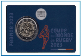 Francia France 2023 2€ Coin Card Copa Del Mundo De Rugby 2023 - Altri & Non Classificati