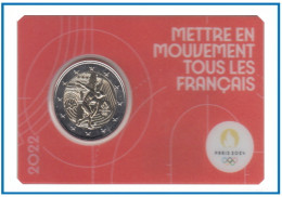 Francia France 2022 Cartera Oficial Coin Card 2€ Euros Conm. 2r París 2024 - Altri & Non Classificati