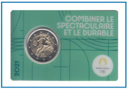 Francia France 2021 Cartera Oficial Coin Card 2€ Euros Conm. 1v París 2024 - Altri & Non Classificati