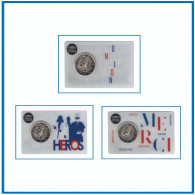 Francia France 2020 Cartera Oficial Set 3 Coin Card 2 € Euros Conm. Medicina - Altri & Non Classificati