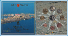 Finlandia 2009 I Cartera Oficial Monedas € Euro + Medalla Faro Del Mercado - Altri & Non Classificati