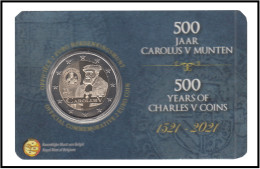 Bélgica 2021 Cartera Oficial Coin Card Moneda 2 € Conm Carlos V - Otros & Sin Clasificación