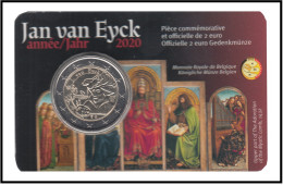 Bélgica 2020 Cartera Oficial Coin Card Moneda 2 € Conm Jan Van Eyck - Other & Unclassified