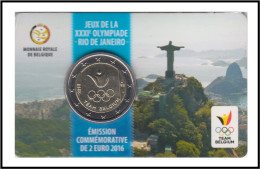 Bélgica 2016 Cartera Oficial Coin Card Moneda 2 € Conm Olimpiadas Rio De Janei - Otros & Sin Clasificación