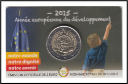Bélgica 2015 Cartera Oficial Coin Card Moneda 2 € Conm Año Del Desarrollo - Autres & Non Classés