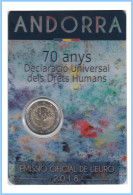 Andorra 2018 Cartera Oficial Coin Card Moneda 2 € Conm Derechos Humanos - Otros & Sin Clasificación