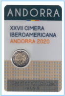 Andorra 2020 Cartera Oficial Coin Card Moneda 2 € Conm Cumbre Iberoamericana - Autres & Non Classés