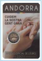 Andorra 2021 Cartera Oficial Coin Card Moneda 2 € Conm Gente Mayor - Altri & Non Classificati