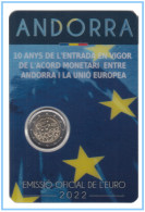 Andorra 2022 Cartera Oficial Coin Card Moneda 2 € Conm 10 Av. Acuerdo EU - Altri & Non Classificati