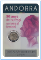 Andorra 2020 Cartera Oficial Coin Card Moneda 2 € Conm Sufragio Femenino - Altri & Non Classificati