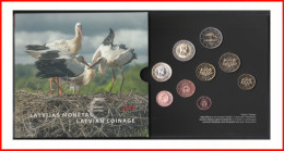 Letonia Latvija 2015 Cartera Oficial Monedas € Euro Cigüeña Stork - Altri & Non Classificati