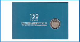 Estonia 2022 Cartera Oficial Coin Card Moneda 2 € Conm Literatura De Estonia - Andere & Zonder Classificatie