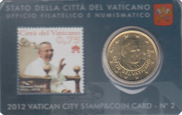 Vaticano 2012 Cartera Oficial Stamp And Coin Card Nº 2  0.50 € Euros + Sello - Other & Unclassified