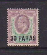 BRITISH  LEVANT    1909    King  Edward  VII   03pa  On  1 1/2d  Pale  Dull  Purple  And  Green    MH - Levante Británica