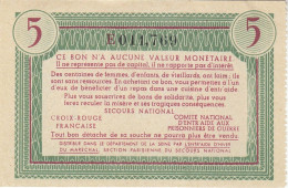 Bon De Solidarité France 5 Francs - Pétain 1941 / 1942 KL.05B NEUF Verso Rouge Série E - Bons & Nécessité