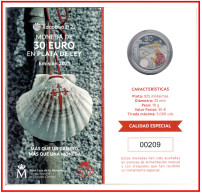 España Spain 2021 Cartera Oficial Moneda 30 Euros € Plata Color  Xacobeo 21 -  - Espagne