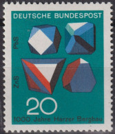 1968 Deutschland > BRD, ** Mi:DE 547, Sn:DE 979, Yt:DE 412, Erzkristalle (ZnS + PbS ) 150 Jahre Harzer Bergbau - Nature