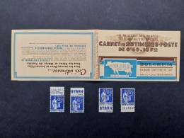 Carnet Vide 1937 Série 20/21 Paix 20x0,65f Bleu Couverture13f Dulcram Pub Poste Aériènne, Byrrh, Byrrh, C.C. Postal - Anciens : 1906-1965