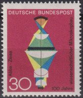 1968 Deutschland > BRD, ** Mi:DE 548, Sn:DE 980, Yt:DE 413, Abbe Zeiss, Mikroskopbau - Chimica