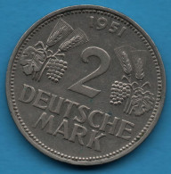 DEUTSCHLAND 2 DEUTSCHE MARK 1951 D KM# 111 - 2 Marcos