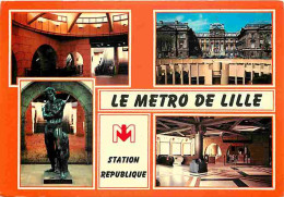 Trains - Métro - Métro De Lille - Multivues - Marcophilie Au Dos - CPM - Voir Scans Recto-Verso - Subway