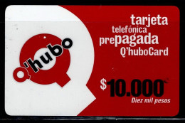 TT13-COLOMBIA PREPAID CARD - 2000 - USED - Q'HUBO $10.000 - Colombie