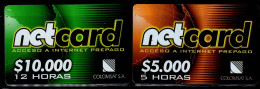 TT15-COLOMBIA PREPAID CARDS - 2004 - USED - NETCARD $5.000 AND $10.000 - Colombia