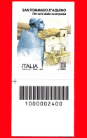 Nuovo - MNH - ITALIA - 2024 - 750 Anni Della Morte Di San Tommaso D’Aquino, Teologo E Filosofo - B - Barre 2400 - Codici A Barre