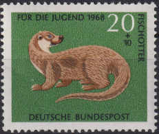 1968 Deutschland > BRD, ** Mi:DE 550, Sn:DE B431, Yt:DE 415, Fischotter, Wildtiere - Selvaggina