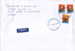 Philatelic Envelope With Stamps Sent From BRAZIL To ITALY - Lettres & Documents