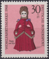 1968 Deutschland > BRD, ** Mi:DE 573, Sn:DE B440, Yt:DE 438, Puppe Um 1870, Für Die Wohlfahrt - Poppen