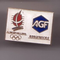 Pin's Jeux Olympiques Alberville 92 AGF Assurances Réf 1166 - Juegos Olímpicos