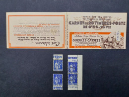 Carnet Vide 1937 Série 30 Paix 20x0,65f Bleu Couverture13f Gueules Cassées Pub Tela, Byrrh, Byrrh, C.C. Postal - Oude : 1906-1965