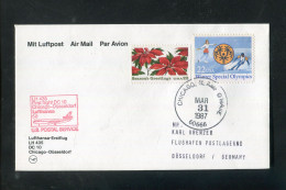 "USA" 1987, Erstflugbrief LH 435 Mit DC 10 "Chicago-Duesseldorf" (R0066) - 3c. 1961-... Cartas & Documentos