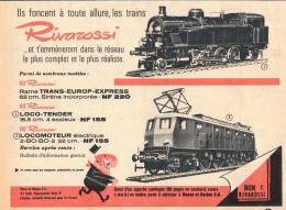 Rivarossi. Train Miniature HO. Trans-Europ-Express. Loco-Tender. Locomoteur électrique. 1961. - Publicités