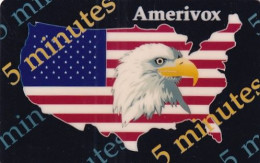 USA - Eagle & American Flag, Amerivox Promotion Prepaid Card(5 Min), Tirage 30000, 12/93, Sample - Amerivox