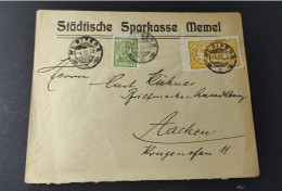 Memel LITHUANIA LIETUVA  VERTICAL PAIR "KLAIPĖDA"  Brief COVER - Lituanie