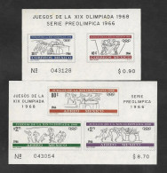 SE)1966 MEXICO  GAMES OF THE 19TH OLYMPIAD, PRE OLYMPIC SERIES, WRESTLING 22C SCT 974, RUNNING AND JUMPING 40C SCT 975, - Mexico