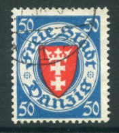 DANZIG 1938 Arms Definitive With Swastika Watermark 50 Pf. Used.  Michel 296 - Oblitérés