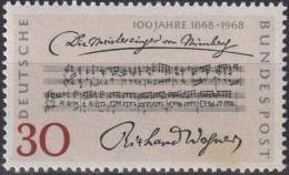 1968 BRD, ** Mi:DE 566, Yt:DE 431, Handschrift U. Anfangsakte Einer Oper, Die Meistersinger V. Rudolf Wagner - Musique