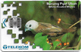 Malaysia - Telekom Malaysia (chip) - Birds - Burung Pipit Uban, Chip SC7, 5RM, Used - Malasia