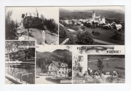 1950s YUGOSLAVIA,SLOVENIA,IZLAKE POSTMARK,GREETINGS FROM VIDERGE,MULTI VIEW POSTCARD,USED - Yougoslavie