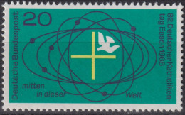 1968 Deutschland > BRD, ** Mi:DE 568, Sn:DE 989, Yt:DE 433, Makrokosmos, Kreuz Und Taube - Cristianismo