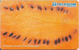 Malaysia - Telekom Malaysia (chip) - Watermelon, Tembikai, Gem5 Black, 1998, 10RM, Used - Malaysia