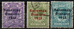 Irland Eire 1922 - Mi.Nr. 30 I + 34 I + 35 I - Gestempelt Used - Gebruikt