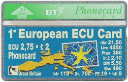 UK - BT - L&G - BTO-008 - 1st European ECU Card - 271F - 11.1992, 20U, 10.000ex, Mint - BT Emissions Etrangères