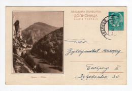 1939. KINGDOM OF YUGOSLAVIA,BOSNIA,GORAZDE POSTMARK,DRINA RIVER GORGE,ILLUSTRATED STATIONERY CARD,USED - Postwaardestukken