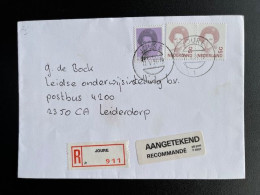 NETHERLANDS 1994 REGISTERED LETTER JOURE TO LEIDERDORP 11-05-1994 NEDERLAND AANGETEKEND - Cartas & Documentos